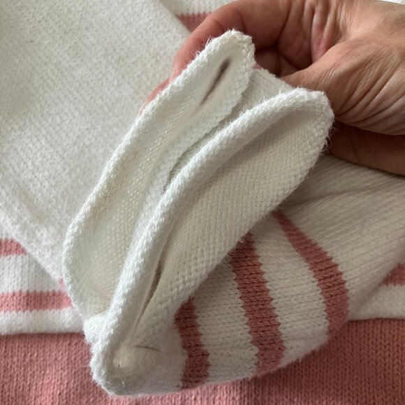 Pure Knits by Neon Buddha | 100% Cotton Pink/White Long Sleeve Pullover - Size M - Picture 11 of 12